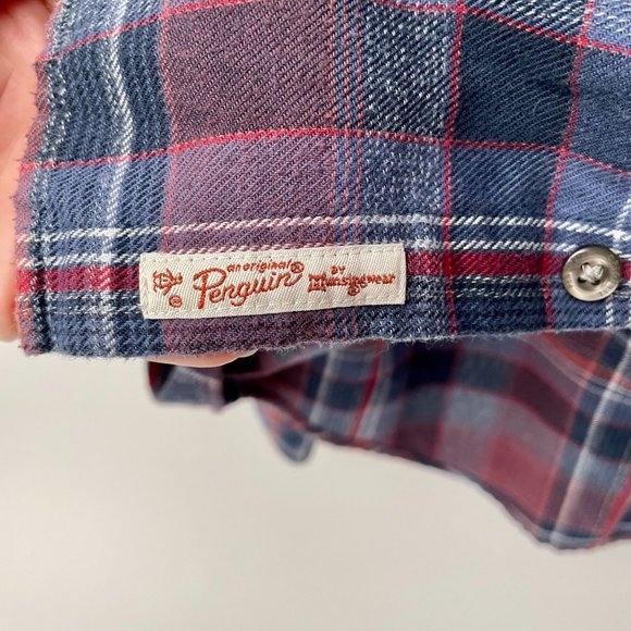 Mens Plaid Original Penguin Long Sleeve Button Up Flannel, Size XL Heritage Slim - Picture 4 of 5